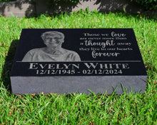 Large Customized Picture Tribute Stone - Because Someone We love is in Heaven | Words of Condolences Message Quotes Loss of Loved One