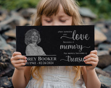 Large Customized Picture Tribute Stone - Because Someone We love is in Heaven | Words of Condolences Message Quotes Loss of Loved One