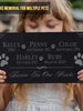 Multiple Pets Custom Pawprint Tribute: Engraved Loss of Dog Cat Memorial Stone, Animal Outdoor Plaque, Granite Memorial Garden Gravestone