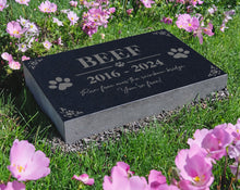 Personalized Memorial Headstone Dog Cat w/ Heart Paw Prints Photo: Patio | Lawn & Garden | Outdoor Decor Sculptures | Sympathy Gifts Tribute