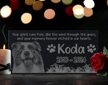 Personalized Pet Memorial Stone w/ Photo & Text Grass | Custom Pet Garden Grave Marker | Dog Cat Headstones | Keepsake | In Memory of Plaque