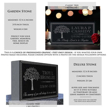 Memorial Tree In loving Memory Grave Marker Absolute Black Granite