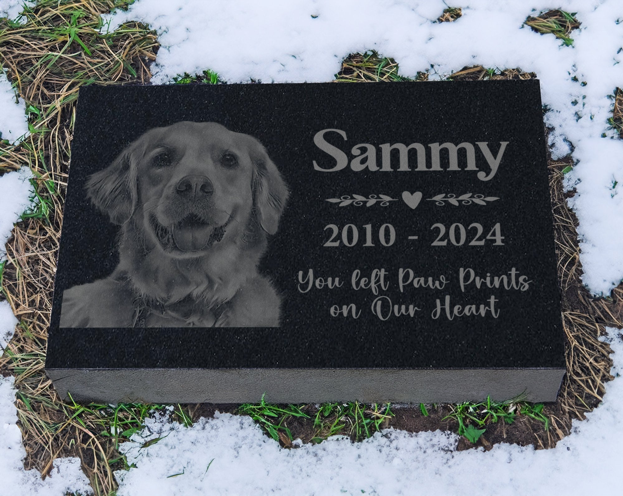Personalized Pet Memorial Stones, Black Granite Memorial Garden Stone Engraved with Photo, Gifts for Someone Who Lost a Loved One, Dog, Cat