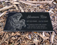 Granite Baby Headstone: Stillborn Pregnancy Loss Keepsake | Baby Footprints Memorial | Sympathy Gifts For Mom | In the Arms of Jesus