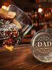 Personalized Whiskey Tumbler Glass | Bottom Engraving | Fathers Day | Home Bar | Gifts for Men, Dad, Grandpa | Bourbon Lowball Rock Glasses