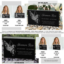 Personalized Baby Memorial Stone Garden Yard Indoor Outdoor Gift Loss of Infant Child Engraved Plaque Son Daughter Grief Angel Design