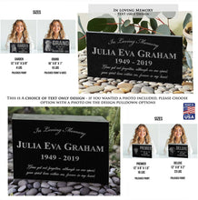 Photo Custom Memorial Stone - In Loving Memory, Personalized Grave Garden Plaque, Granite, Outdoor Cemetery Decor, Sympathy Gift, Tribute