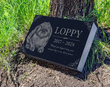 Rabbit Burial Stone | Pet Headstone Photo | Engraved Granite Outdoor Memorial Plaque for Rabbits | Rabbit Memory Stone | Bunny Lovers Gift