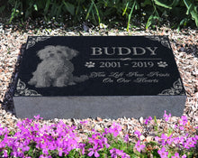 Photo Garden Tribute Pet Memorial: Headstone Burial Plaque for Dog, Cat, Rabbit, Horse, Cow, Goats - Cemetery Marker, Tombstone, Statue