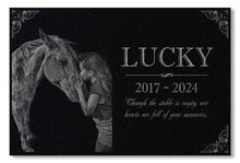 Custom Horse Memorial Stone | Personalized Photo Engraved Marker | Arabians, Thoroughbreds, Quarter Horses | Outdoor Stable & Garden Tribute