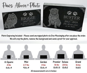 Multiple Pets Custom Pawprint Tribute: Engraved Loss of Dog Cat Memorial Stone, Animal Outdoor Plaque, Granite Memorial Garden Gravestone