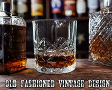 Fathers Day Whiskey Diamond Retro: Bottom Engraved Tumbler, Scotch Glasses | Luxury Old Fashioned Rock Glasses | Barware for Bourbon Lovers