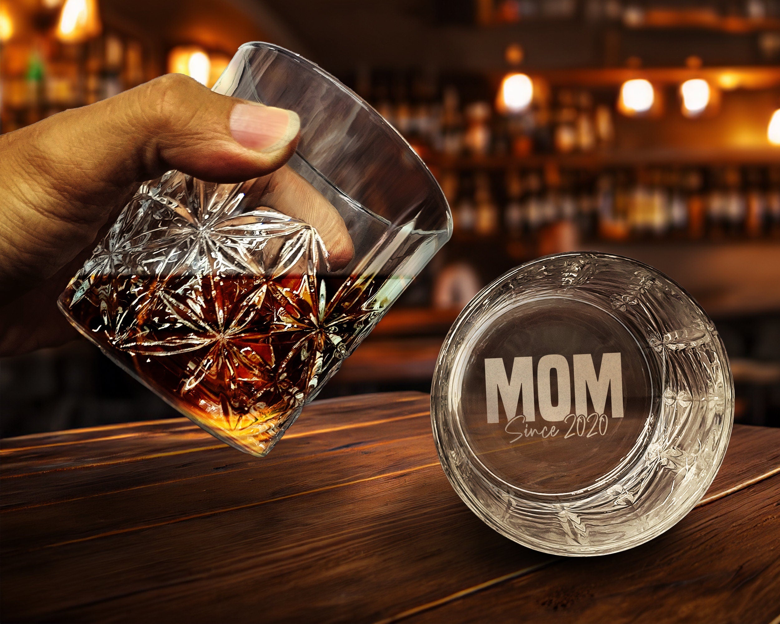Fathers Day Gift for Dad, Husband, Grandpa - Whiskey Glass - Engraved Old Fashioned Rock Glass - Expecting Father, Daddy to be, New Dad Gift