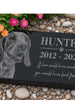 Granite Engraved Memorial Stone w/ Photo: Headstone for Pet Dog | Cat | Outdoor Memorial Plaque | Burial Gravestone Markers | Headstone