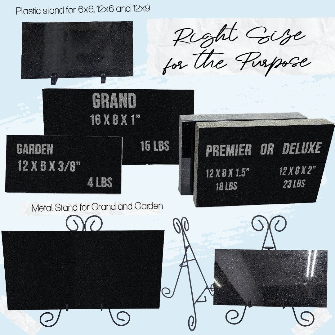 Granite Engraved Memorial Stone w/ Photo: Headstone for Pet Dog | Cat | Outdoor Memorial Plaque | Burial Gravestone Markers | Headstone