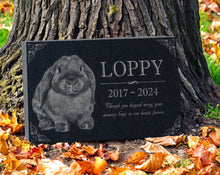 Rabbit Burial Stone | Pet Headstone Photo | Engraved Granite Outdoor Memorial Plaque for Rabbits | Rabbit Memory Stone | Bunny Lovers Gift