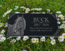 Customizable Granite Pony Horse Memorial: Engraved Headstone w/ Photo, Barn Marker, Burial Plaque Indoor/Outdoor Custom Horse Sympathy Gift