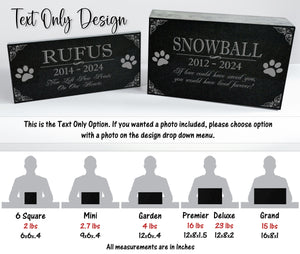 Personalized Custom Granite Dog Cat Memorial Headstone - Waterproof Pet Cemetery Marker with Photo Plaque for Outdoor Garden Stepping Stone