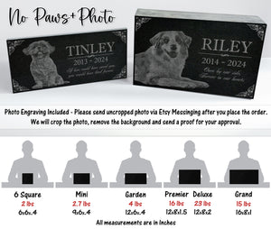 Photo Garden Tribute Pet Memorial: Headstone Burial Plaque for Dog, Cat, Rabbit, Horse, Cow, Goats - Cemetery Marker, Tombstone, Statue