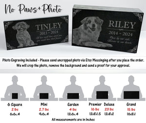 Personalized Custom Granite Dog Cat Memorial Headstone - Waterproof Pet Cemetery Marker with Photo Plaque for Outdoor Garden Stepping Stone