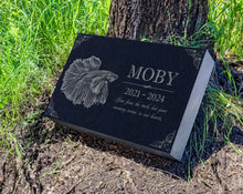 Custom Fish Memorial Stone: Goldfish Betta Koi Guppy | Loss of Pet Fish | Burial Grave Marker | Fish Photo Memorial | Siamese Fighting Fish