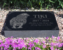 Photo Pet Memorial Gift for Bird Lovers: Parakeet & African Grey Parrot Parakeet Cockatiel Lovebird Memorial Stone | Pet Loss Burial Marker