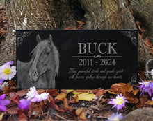 Custom Horse Memorial Stone | Personalized Photo Engraved Marker | Arabians, Thoroughbreds, Quarter Horses | Outdoor Stable & Garden Tribute