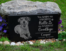 Engraved Pet Memorial Stone: Dog, Cat, or Pet Remembrance Gift w/ Custom Photo | You Left Paw Prints On Our Hearts | Feline Dog Lovers Gift