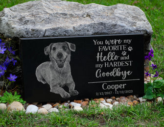 You Were My Favorite Hello and Hardest Goodbye Personalized Dog Puppy Portrait Memorial Gift | Loss of Pet | Cat Kitten Remembrance Tribute