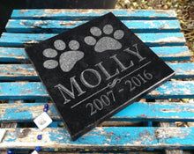 Custom Granite Memorial Stone: Multiple Names | Personalized Indoor Outdoor Engraved Plaque | Pet Headstone Paw Prints or Human with Angel