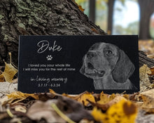 In Loving Memory Pet Memorial Stone w/ Engraved Photo: Dog, Cat, Pet Grave Marker for Backyard, Garden Tribute, Cemetery Tombstone Loss Gift