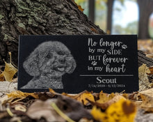 Engraved Pet Memorial Stone: Dog, Cat, or Pet Remembrance Gift w/ Custom Photo | You Left Paw Prints On Our Hearts | Feline Dog Lovers Gift