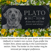 Personalized Custom Granite Dog Cat Memorial Headstone - Waterproof Pet Cemetery Marker with Photo Plaque for Outdoor Garden Stepping Stone