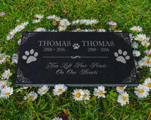 Custom Granite Memorial Stone: Multiple Names | Personalized Indoor Outdoor Engraved Plaque | Pet Headstone Paw Prints or Human with Angel