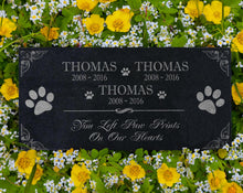 Custom Granite Memorial Stone: Multiple Names | Personalized Indoor Outdoor Engraved Plaque | Pet Headstone Paw Prints or Human with Angel
