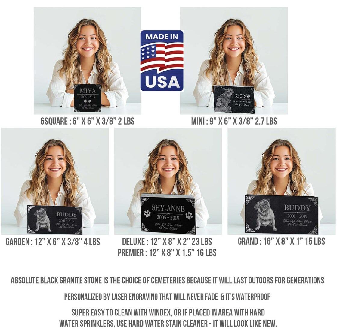 Custom Granite Memorial Stone: Multiple Names | Personalized Indoor Outdoor Engraved Plaque | Pet Headstone Paw Prints or Human with Angel