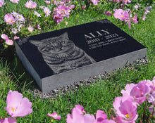 Custom Granite Pet Memorial Stone | Upright Pet Monument for Cats and Dogs | Personalized Animal Grave Marker for Garden | Flat Headstone