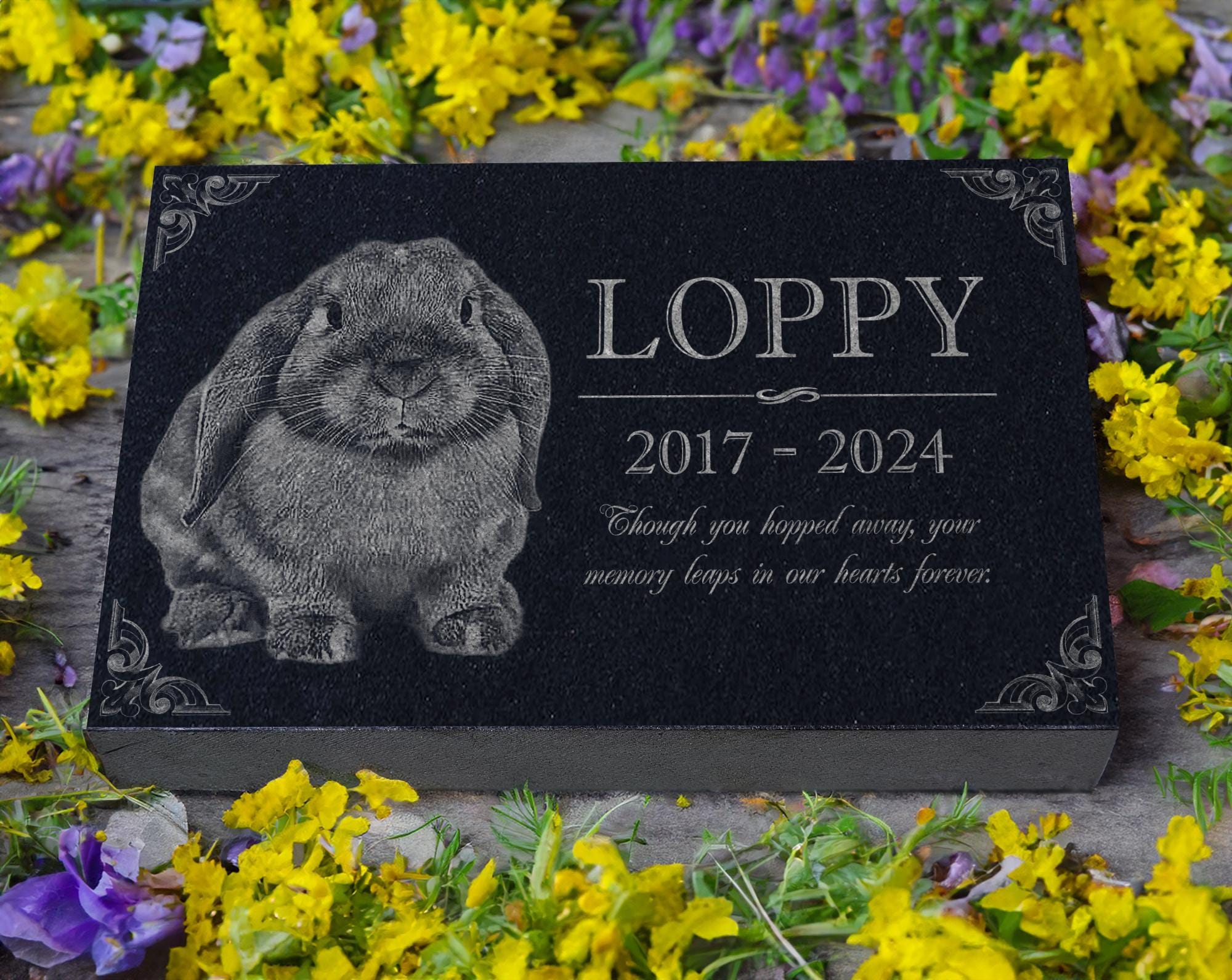 Guinea Pig Memorial Garden Stone | Ideal for Honoring Guinea Pigs, Hamsters, Rabbits, or Small Pets | Pet Grave Marker | Engraved Headstone