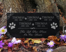 Custom Granite Memorial Stone: Multiple Names | Personalized Indoor Outdoor Engraved Plaque | Pet Headstone Paw Prints or Human with Angel