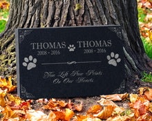 Custom Granite Memorial Stone: Multiple Names | Personalized Indoor Outdoor Engraved Plaque | Pet Headstone Paw Prints or Human with Angel