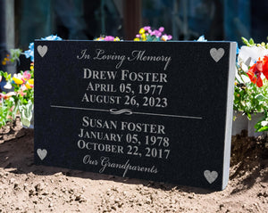 Multiple Name Family Memorial Stone | Husband Wife, Mother Father, Grandparents, Siblings, Couples | Companion Memorial for Parents Plaque