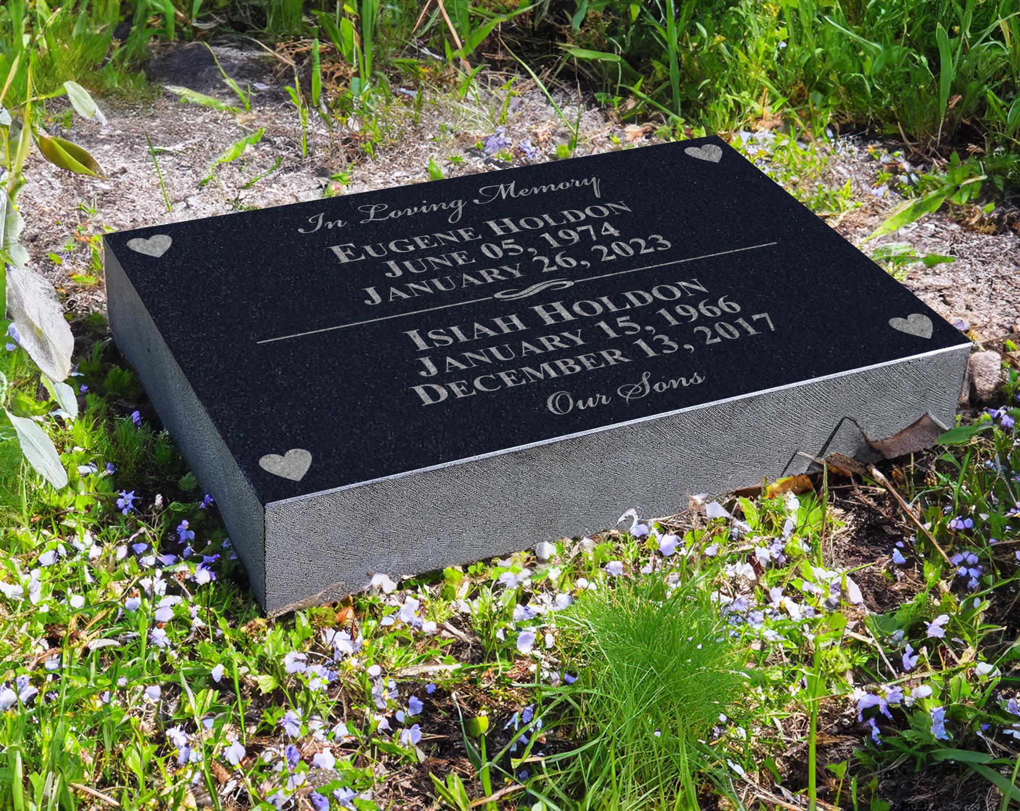 Multiple Name Family Memorial Stone | Husband Wife, Mother Father, Grandparents, Siblings, Couples | Companion Memorial for Parents Plaque