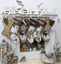 Woodland Squirrel or Fox Sherpa Cuff Christmas Stocking - White Brown Personalized Stockings Christmas Kids Children & Family Holiday 2023