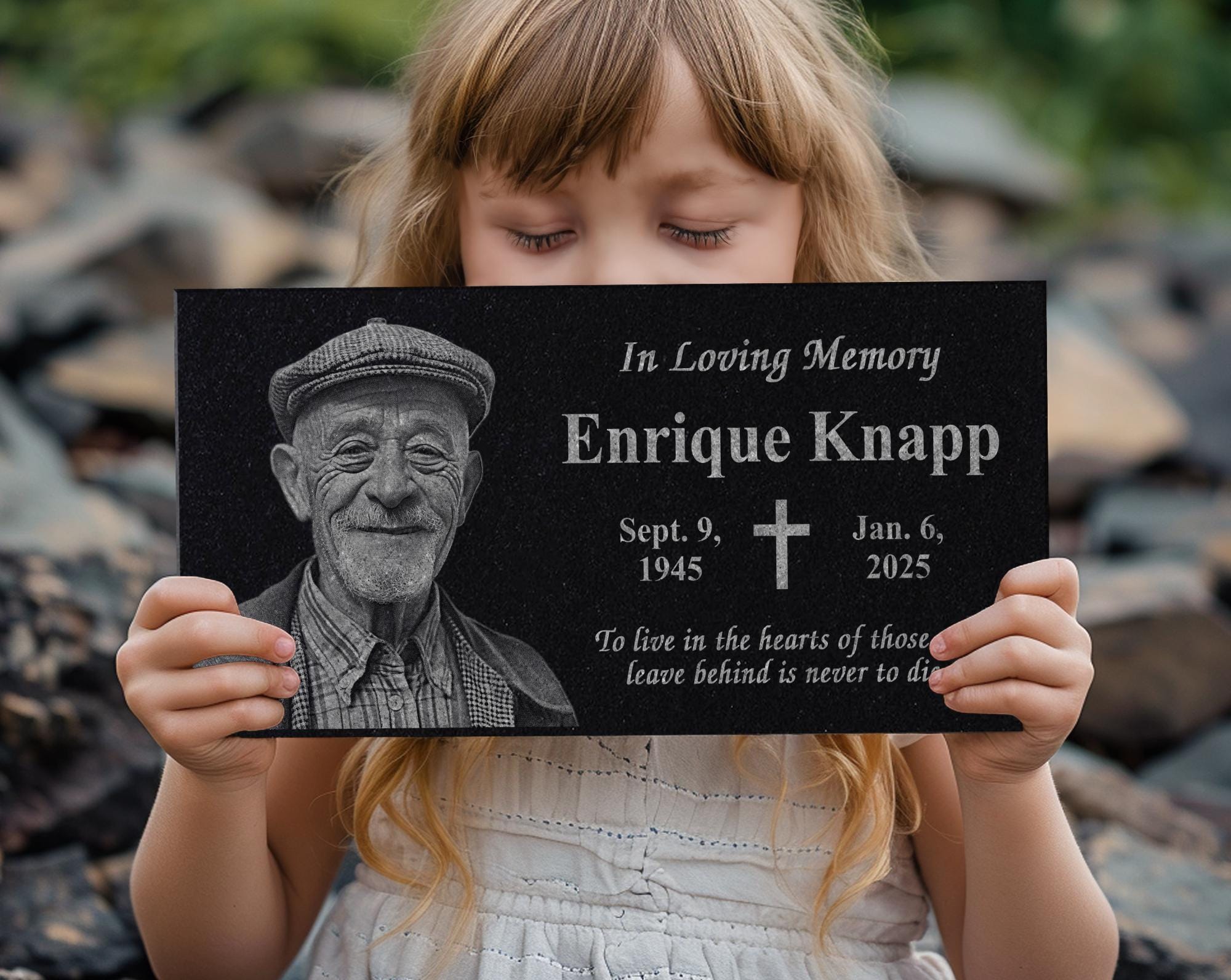 Headstone Grave Marker: Graveyard Headstone | Headstone for grave site | Headstone for Cemetery | Headstone Granite | Headstone w/ Picture