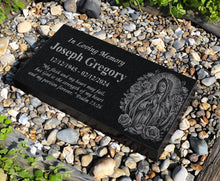 Christian Garden Yard Memorial - Virgin Mary Engraved Stone - Our Lady of Guadalupe Keepsake - Religious Remembrance Gift - Prayer Stone