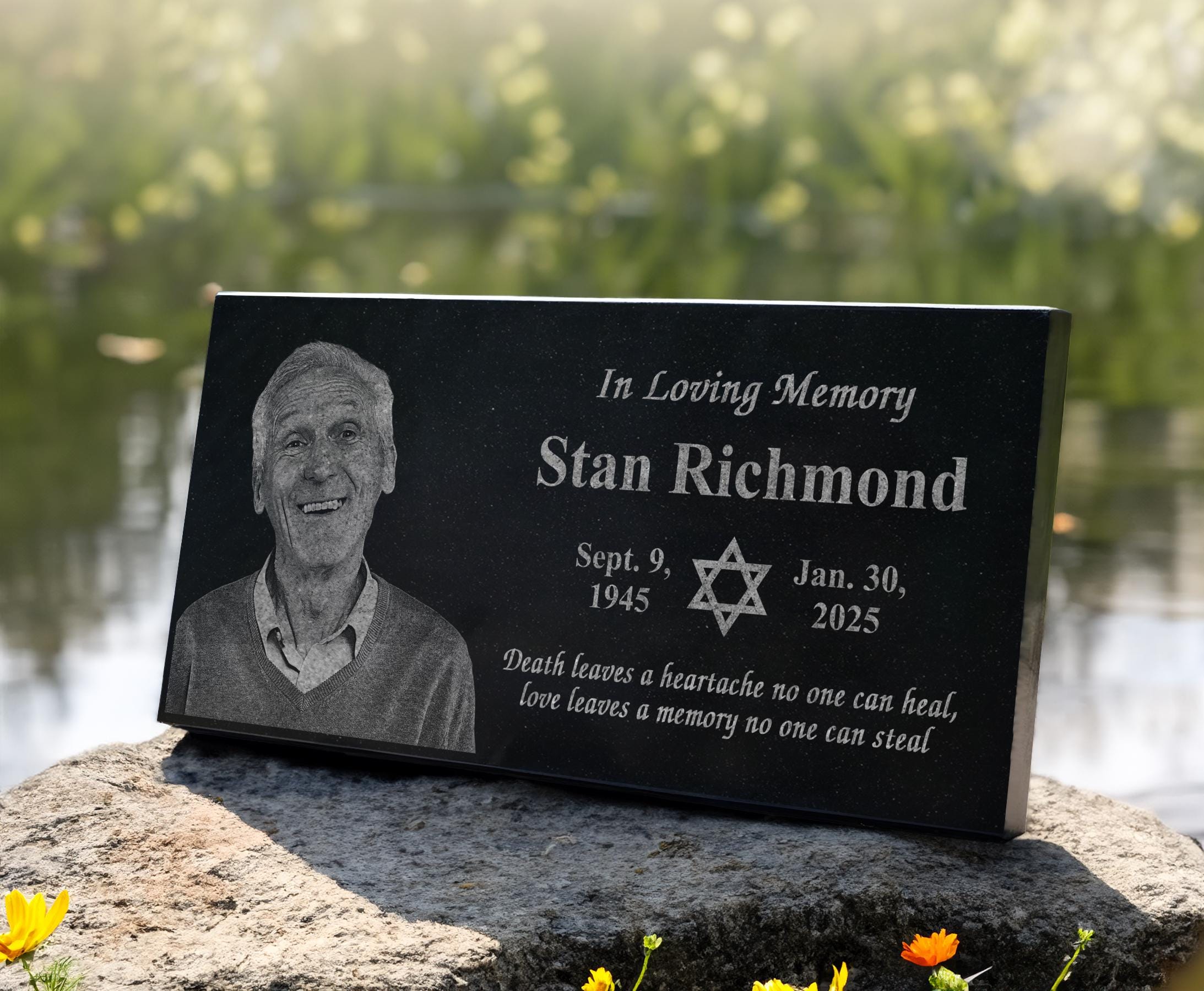 Matzevah Personalized Jewish Grave Marker | Hebrew Yahrzeit Memorial | Star of David Plaque | Shiva Gift | Jewish Monuments | Magen David