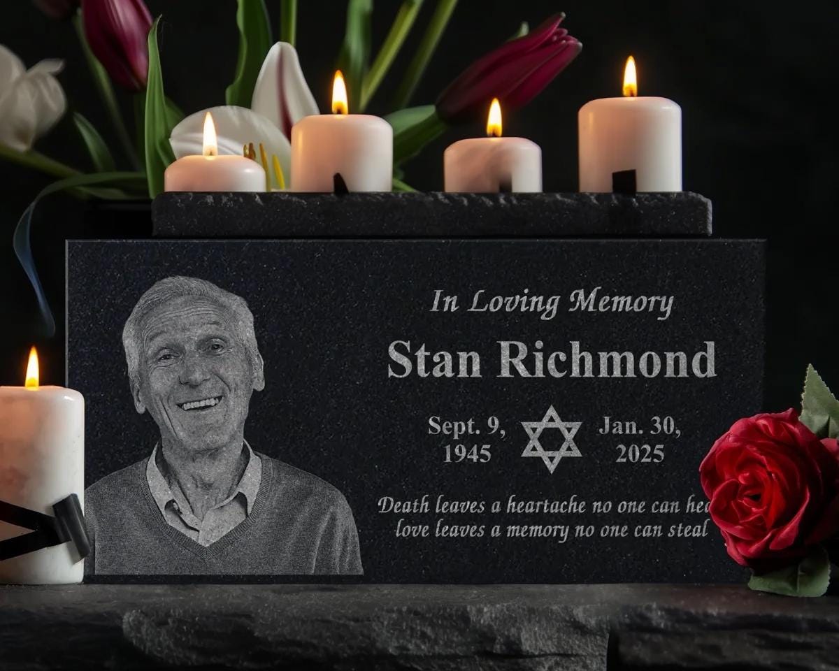 Matzevah Personalized Jewish Grave Marker | Hebrew Yahrzeit Memorial | Star of David Plaque | Shiva Gift | Jewish Monuments | Magen David