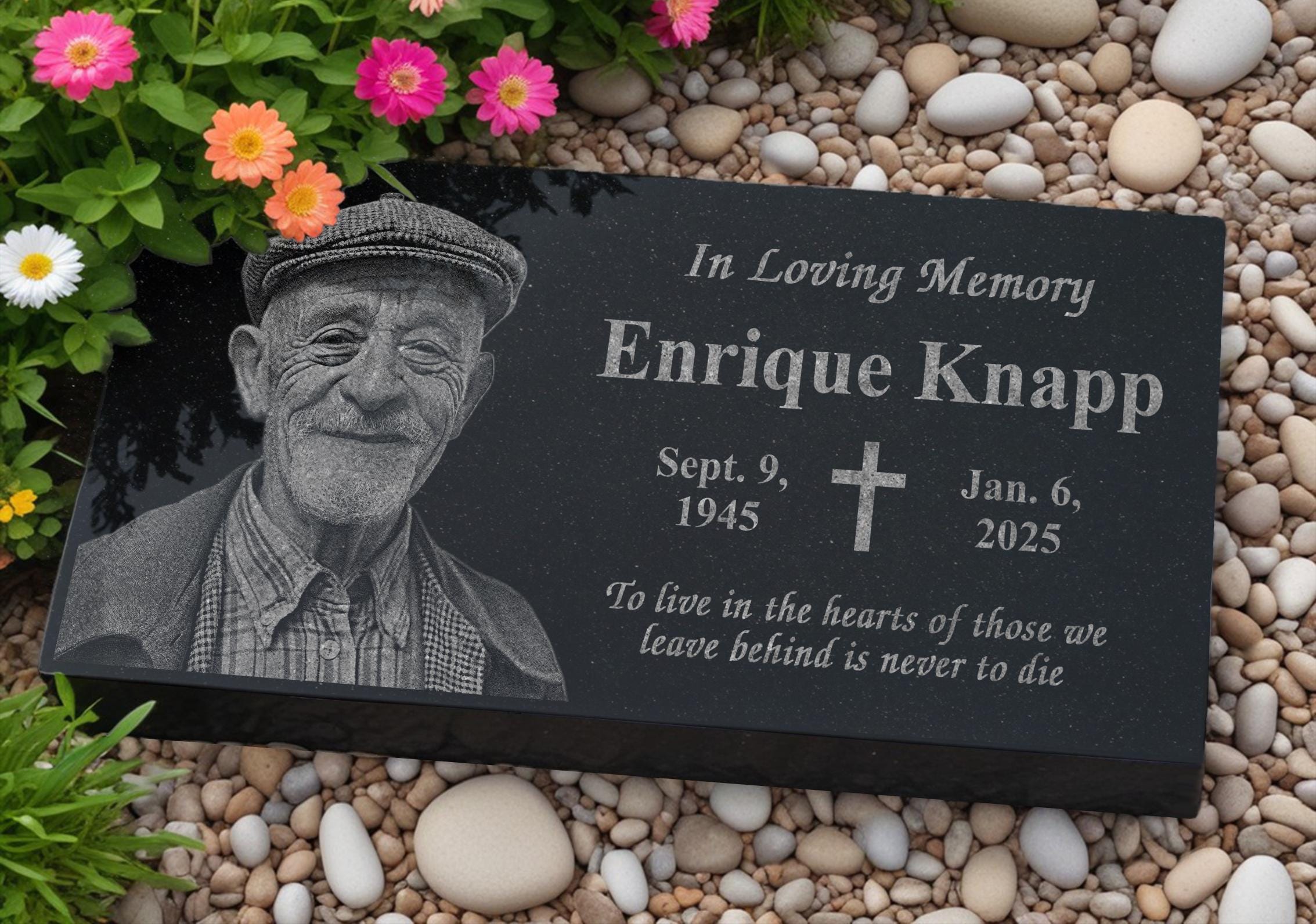 Headstone Grave Marker: Graveyard Headstone | Headstone for grave site | Headstone for Cemetery | Headstone Granite | Headstone w/ Picture