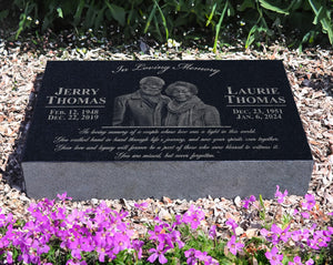 Memorial Plaque for Two People | Flat Grave Markers for Couples | Memory Plaques for Loved Ones Lost | Tribute for Couples Partners Siblings