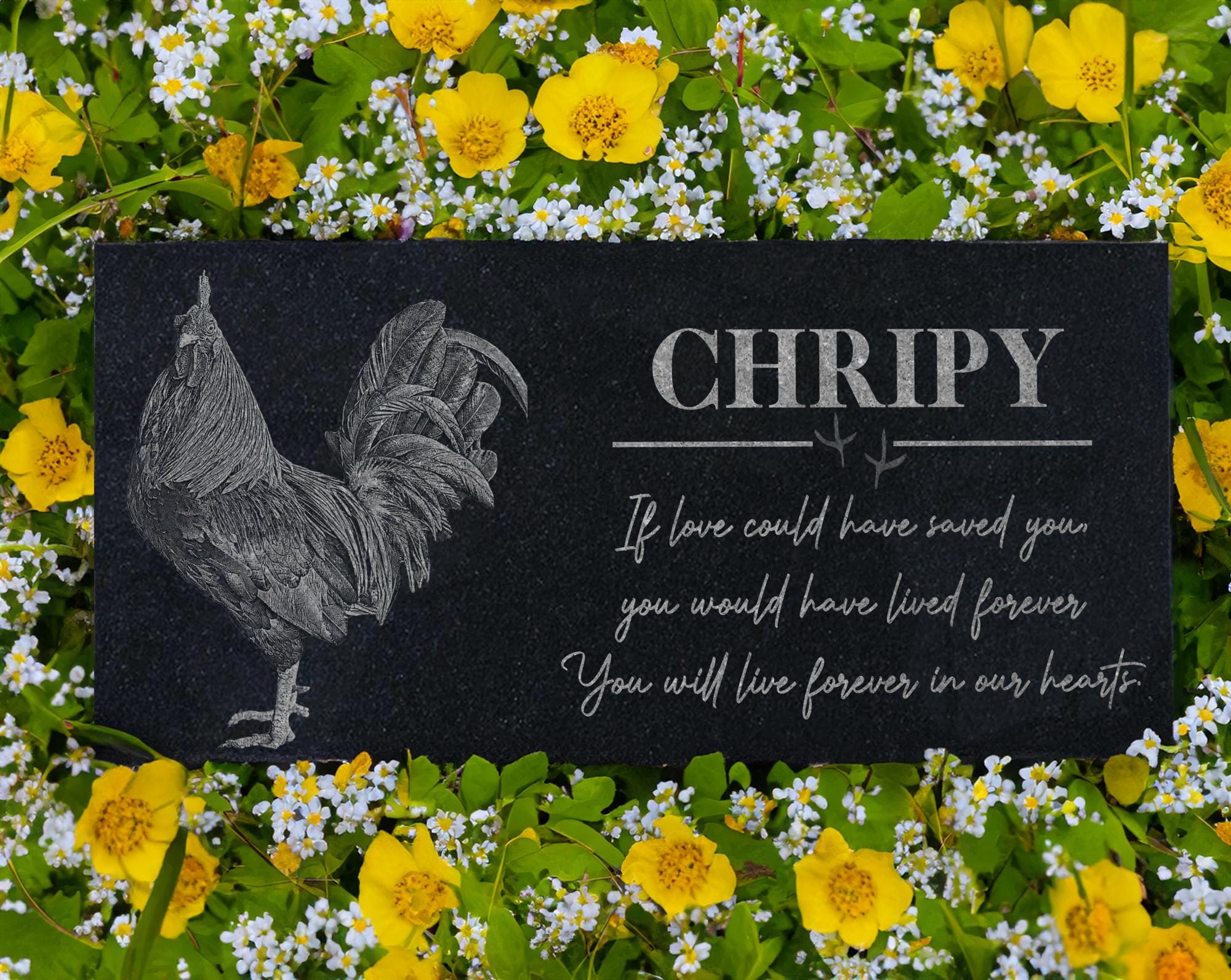 Loss of a Chicken Gift: Rooster and Hen Memorial, Plaque for Farm Lovers, Chicken Passing Away Gift, Farmhouse Decor, Chicken Mom, Pet Loss